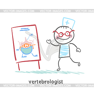 Вертебролог говорит презентации на позвоночнике - изображение в векторе / векторный клипарт