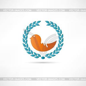 Bird abstraction icon - vector clip art