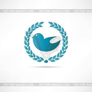 Bird abstraction icon - vector image