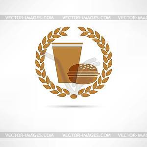 Food and drinks icon - vector image