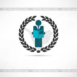 Person of business icon - vector clipart