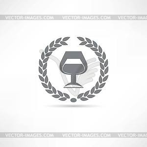 Drinks icon - white & black vector clipart