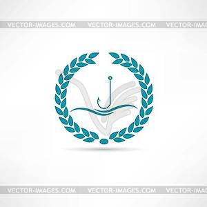 Fishing icon - vector image