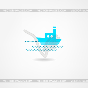 Yacht icon - vector clipart