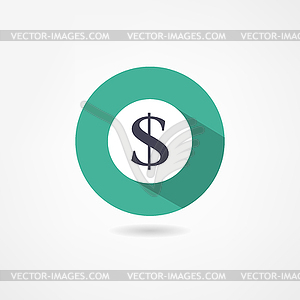 Доллар значок - векторный графический клипарт
