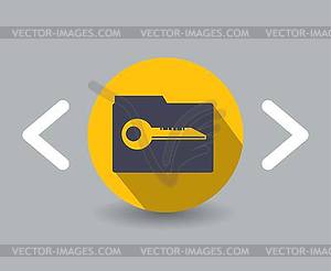 Flat key design icon - vector clipart