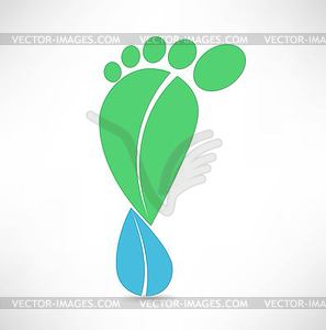 Eco foot icon - royalty-free vector clipart