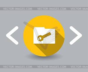 Flat design wrench icon - vector image