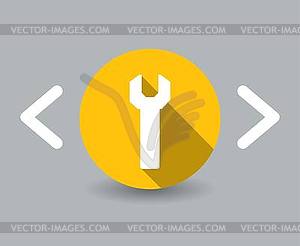 Flat design wrench icon - vector clipart