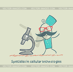 Specialist in cellular technologies looks looks - vector clipart