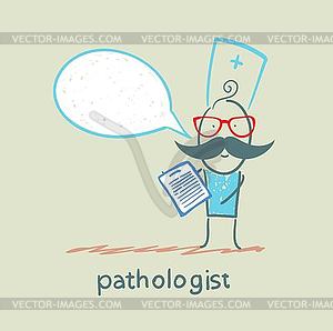 Pathologist says occupational disease - vector image