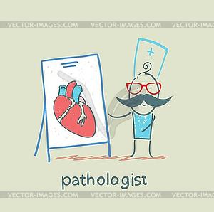 Pathologist says change of heart - vector clipart