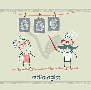 Radiologist X-ray images shows patient - vector clipart / vector image