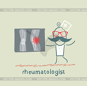 Rheumatologist says about pain in joints of feet an - vector clipart / vector image