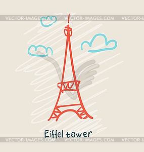 Eiffel Tower icon - vector clip art