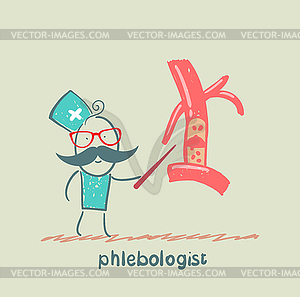 Phlebologist says veins patient - vector image