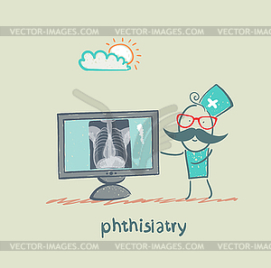 Phthisiatry chest X-ray shows - vector clipart