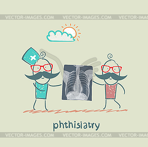 Phthisiatry chest X-ray shows - vector image