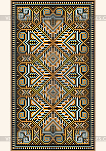 Oriental design in the frame for carpet. - vector clipart