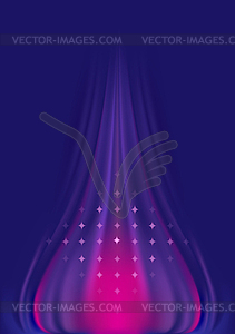 Abstract mesh wavy purple pink background with stars. - vector clipart