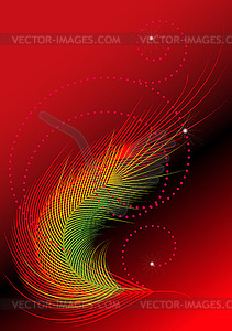 Изогнутые цветные перья с декором из бисера - иллюстрация в векторе
