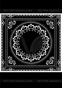 Decorative pattern frame for napkin - vector image