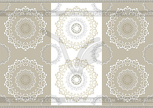 Delicate openwork circles on border seamless background - vector image