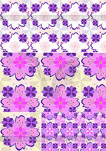 Variations of floral seamless background - vector image