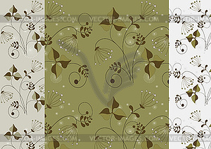 Delicate flowers on a seamless light background  - vector clip art