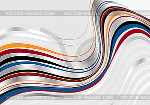 Colored and silver wavy stripes on light background - vector clipart