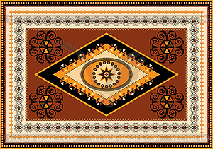 Decorative rug designs in oriental style - vector image