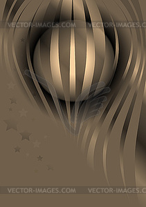 Glossy wavy stripes and stars on a beige background - vector clip art