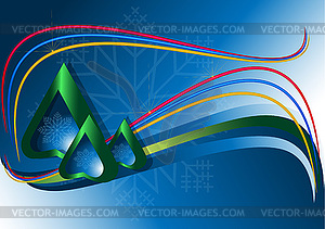 Original Christmas tree with snowflakes - vector clip art