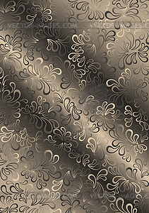 Delicate lacy pattern on the shiny brown background    - royalty-free vector clipart