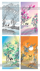 Four seasons  - vector clipart