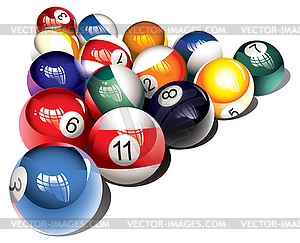 Billiard balls - vector EPS clipart