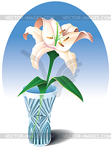 Lily in the vase - vector clip art