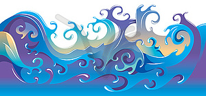 Морские волны - изображение в векторном виде