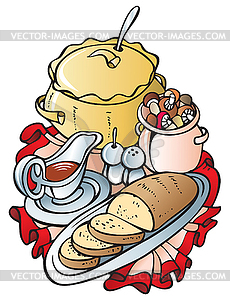 Mushroom's dishes  - vector clipart