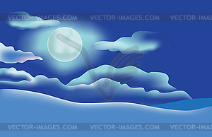 Winter moon - vector EPS clipart