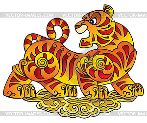 Chinese tiger - vector clip art