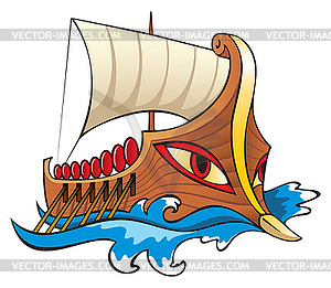 Ancient Greek ship - vector clipart