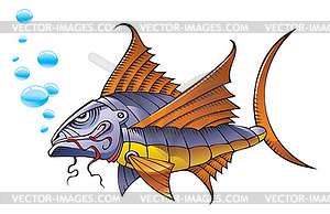 Mechanical fish - vector image