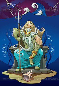 Poseidon, the God of the Sea - vector image