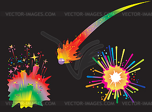 Set of holiday fireworks - vector clipart