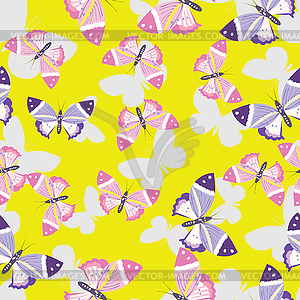 Seamless pattern with butterflies - vector clip art