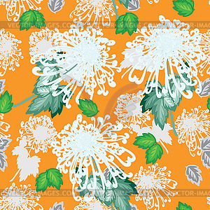 Flowers - seamless pattern - royalty-free vector clipart