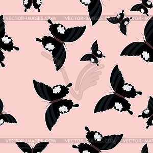 Butterfly - seamless pattern - vector clip art