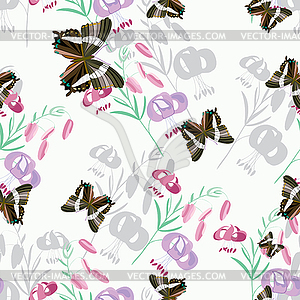 Butterfly - seamless pattern - stock vector clipart