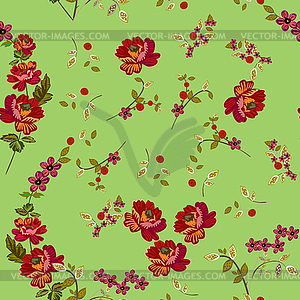 Floral - seamless pattern - vector clip art